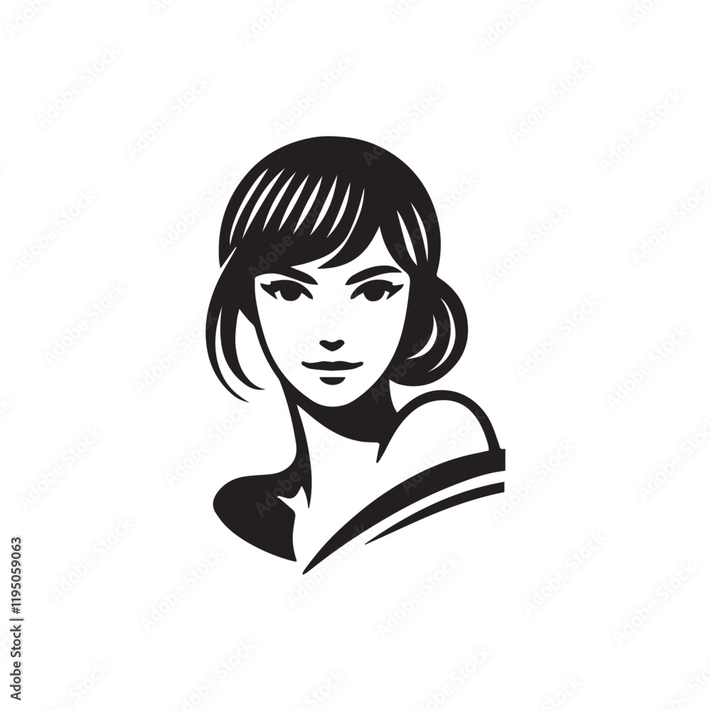 Woman Face Clipart Design with Chic Hairstyle
Woman Face Clipart Design with Chic Hairstyle