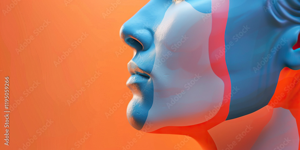 Mannequin Head with Abstract Paint Application Mannequin Head with Abstract Paint Application