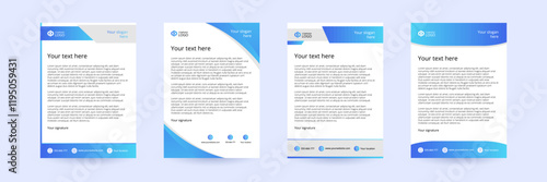 Blue letterhead template set.