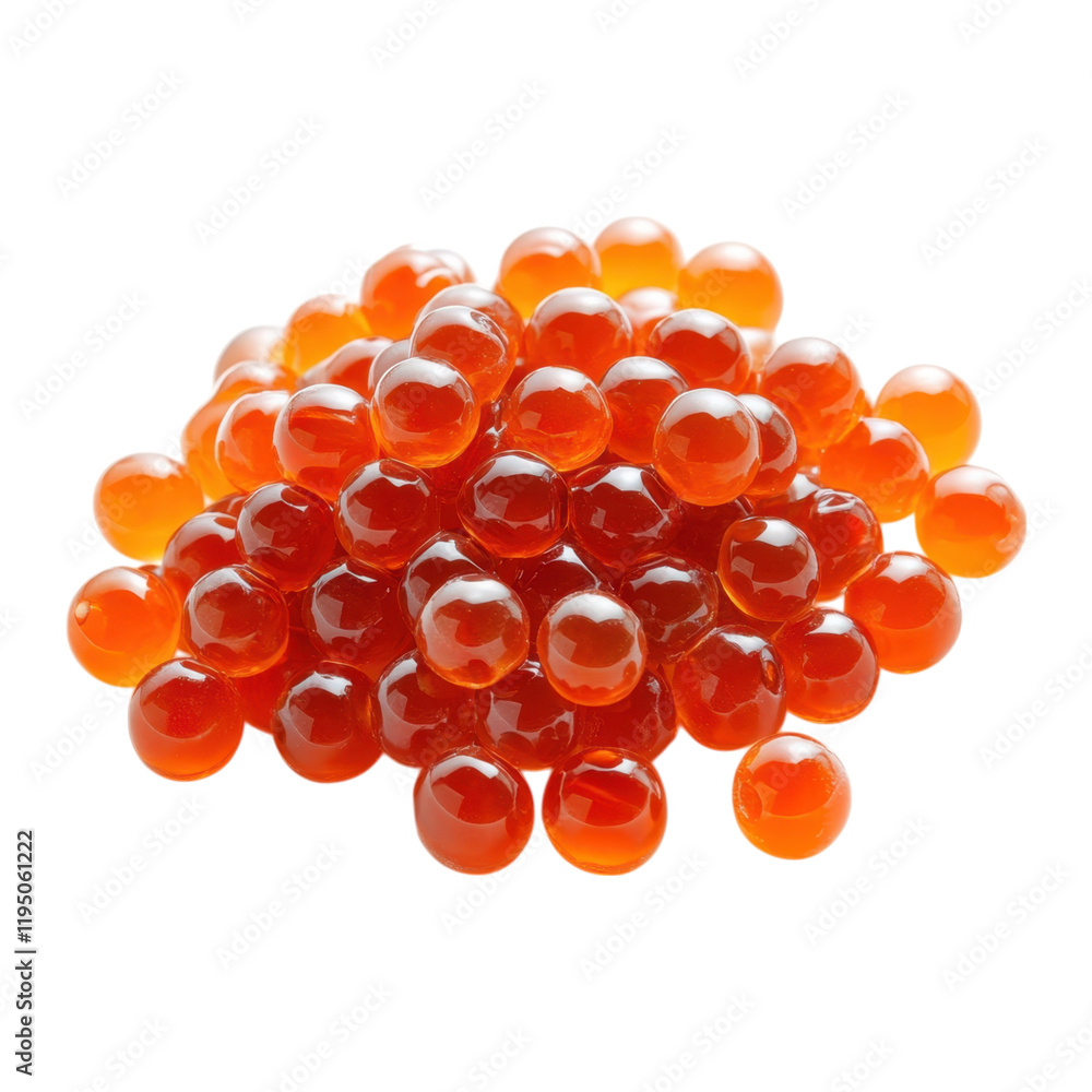 A Close-Up Shot of a Pile of Shiny Orange Salmon Roe, Delicate and Appetising A Close-Up Shot of a Pile of Shiny Orange Salmon Roe, Delicate and Appetising
