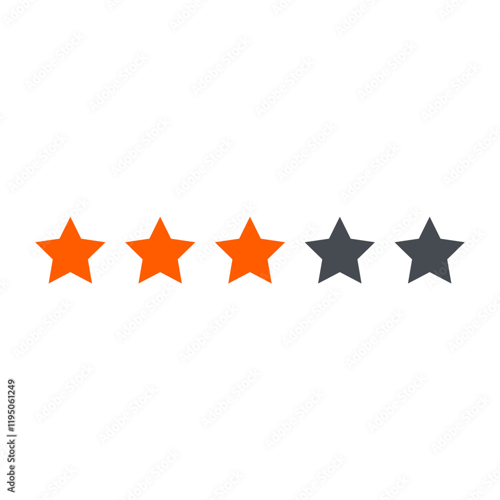 Three stars customer product rating review on transparent background Three stars customer product rating review on transparent background