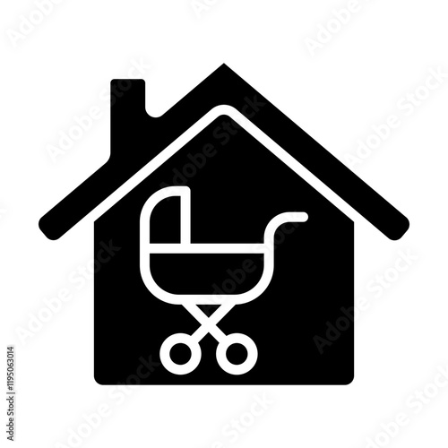 Baby Trolley Vector Glyph Icon Design