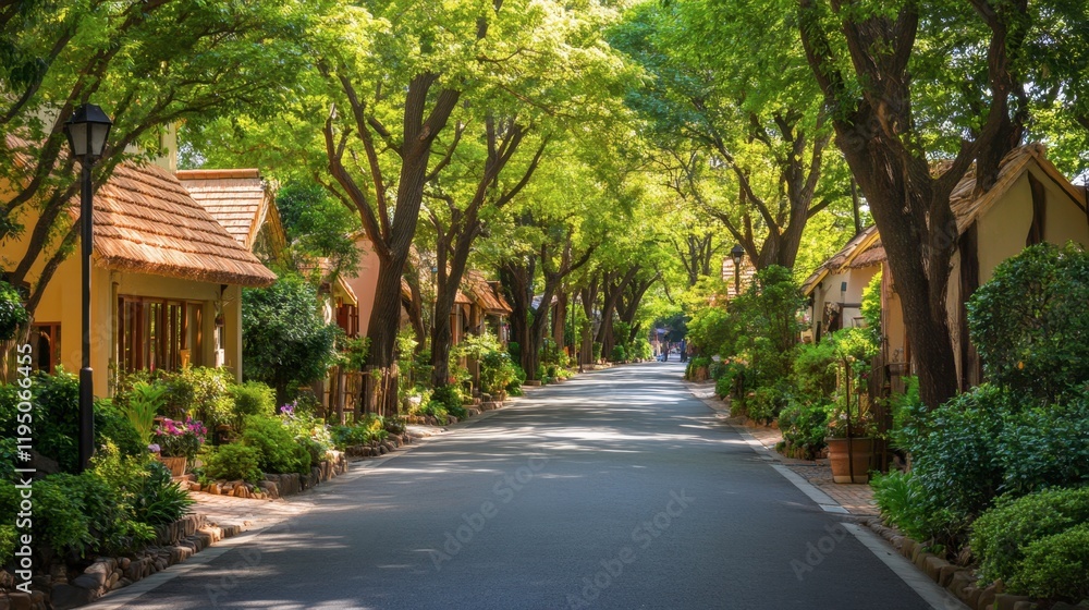 A charming street in Ouchi-juku village, lined with historical straw-roofed houses and surrounded by lush greenery. A charming street in Ouchi-juku village, lined with historical straw-roofed houses and surrounded by lush greenery.