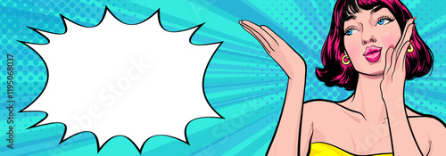 woman talking whispering gossip secret retro pop art comic vintage