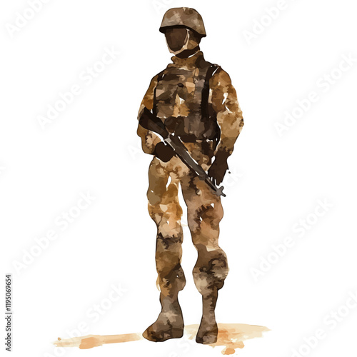 A watercolor painting of Chocolate Soldier, isolated on a white background. Chocolate Soldier vector.
