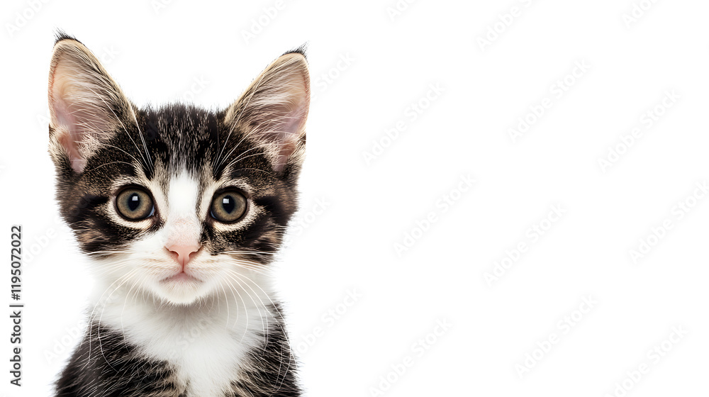 Curious Kitten Portrait: A captivating close-up portrait of a small, adorable tabby kitten with big, expressive eyes and soft, fluffy fur. Curious Kitten Portrait: A captivating close-up portrait of a small, adorable tabby kitten with big, expressive eyes and soft, fluffy fur.