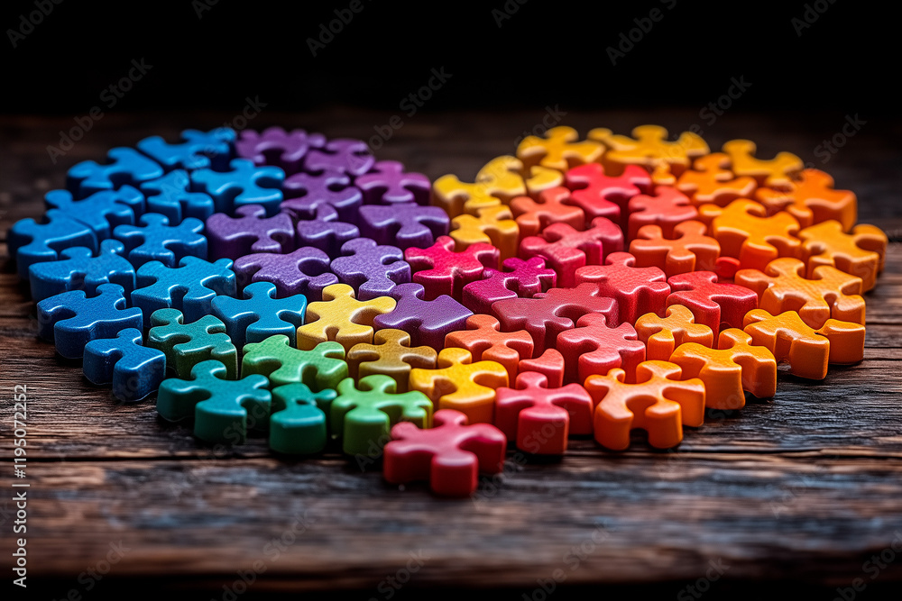 Valentine's Day Colorful Heart Puzzle Valentine's Day Colorful Heart Puzzle