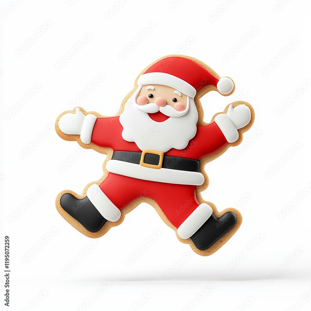 A cookie with Santa Claus, isolated on a transparent background for Christmas. A cookie with Santa Claus, isolated on a transparent background for Christmas.