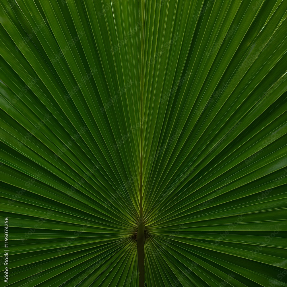 Close-up of symmetrical green palm leaf texture with bold natural details, perfect for eco designs, botanical visuals and tropical themes wallpaper Close-up of symmetrical green palm leaf texture with bold natural details, perfect for eco designs, botanical visuals and tropical themes wallpaper