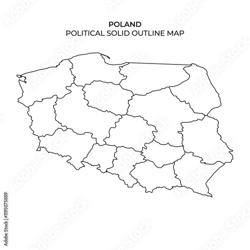 Political outline map of Poland showing administrative divisions