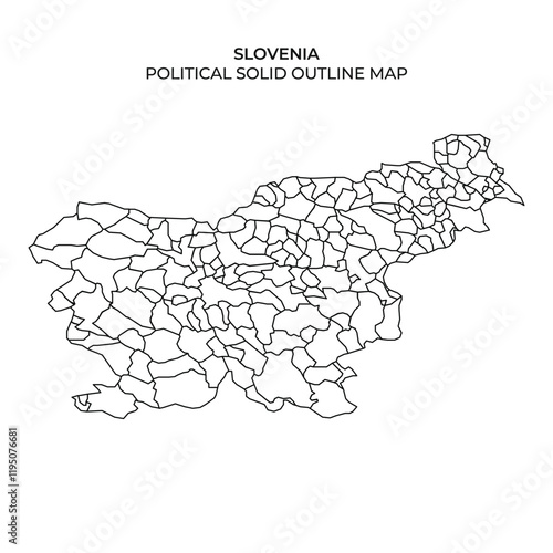 Detailed outline map of Slovenia showing political divisions