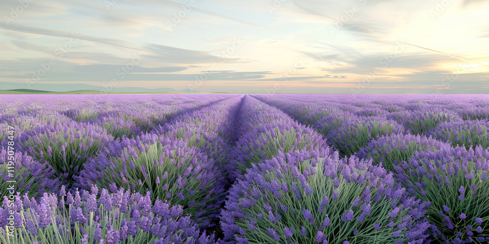 Obraz premium Lavender Field at Sunrise