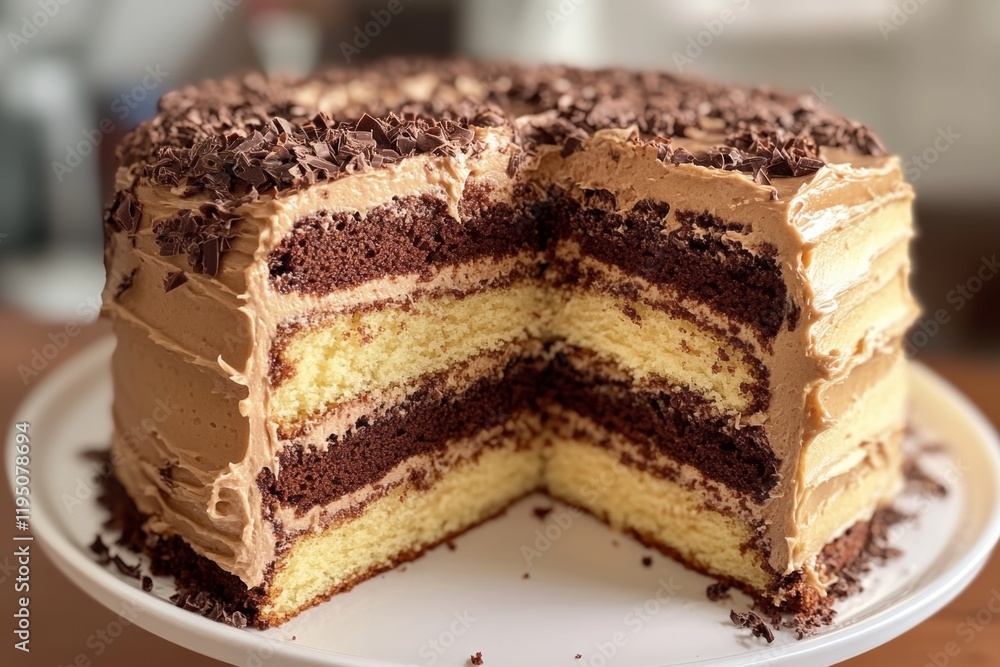Layered Chocolate Cake with Creamy Frosting Layered Chocolate Cake with Creamy Frosting