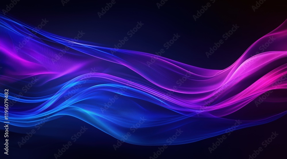 Fototapeta premium Big neon wave background on black background