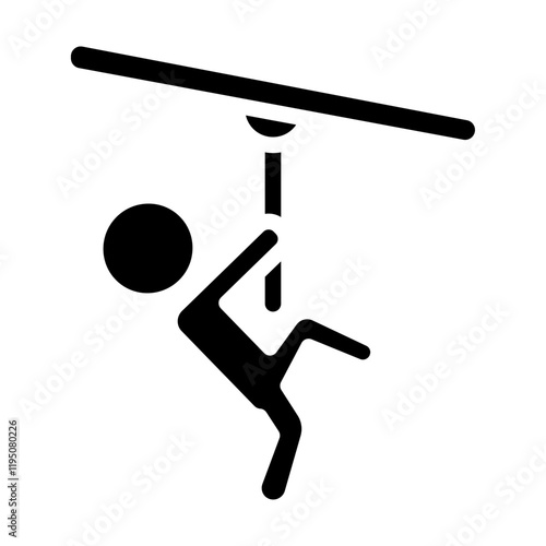 Zip Line Vector Line Icon Design