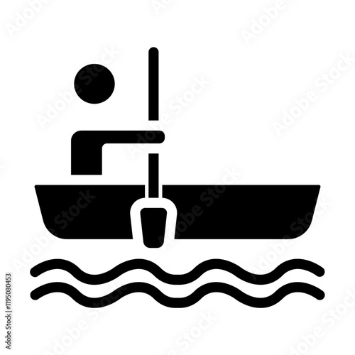 Water Rafting Vector Line Icon Design