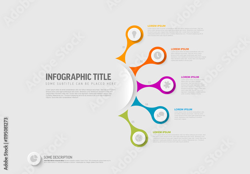 Obraz na płótnie Colorful Infographic Design with Five elements around the title w salonie