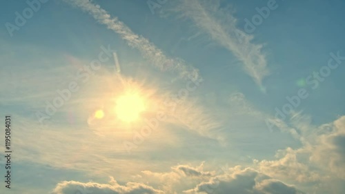 Autumn sky slowly