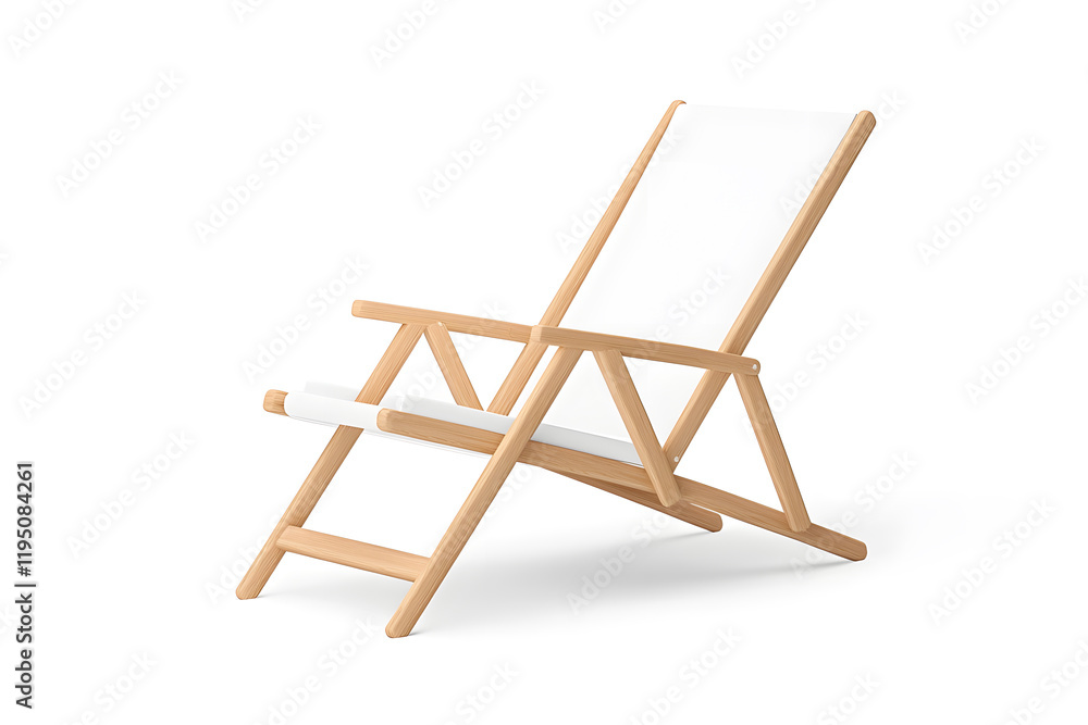 Deckchair or beach chair mock up on isolated white background Deckchair or beach chair mock up on isolated white background