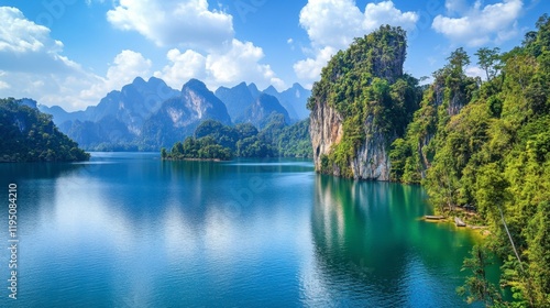 A hiking trail in Khao Sok, surrounded by dense vegetation and the sounds of nature, leading to a hidden waterfall. photo