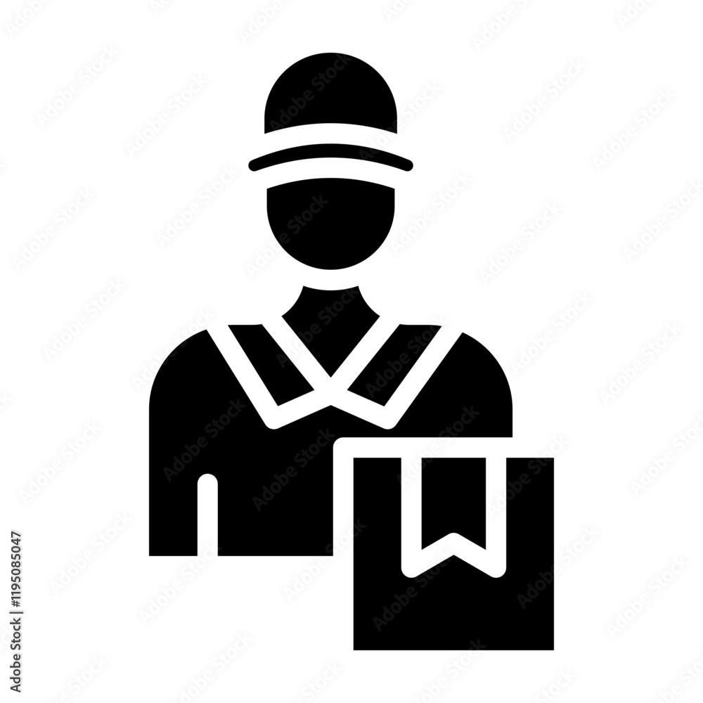 Delivery Courier Vector Glyph Icon Design Delivery Courier Vector Glyph Icon Design