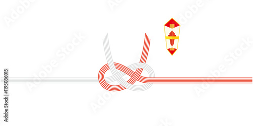 水引のベクターイラスト 熨斗　プレゼント用包装用紙背景イラスト