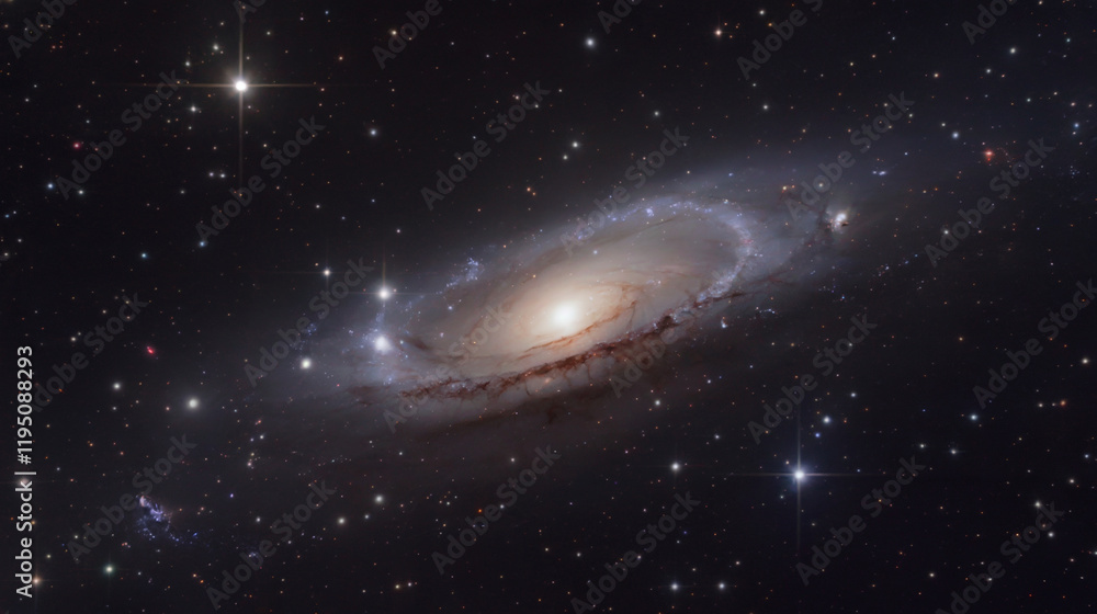 Deep Space View of a Galaxy with Star Clusters Deep Space View of a Galaxy with Star Clusters