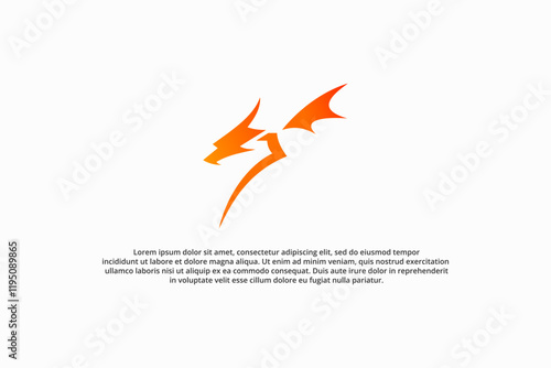 dragon with wing modern logo design