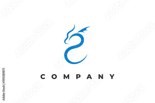modern water dragon minimal logo design
