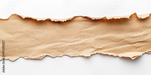 Wallpaper Mural Torn edge of textured brown paper on a plain white background creating stylish contrast with soft shadows casting on the surface Torontodigital.ca