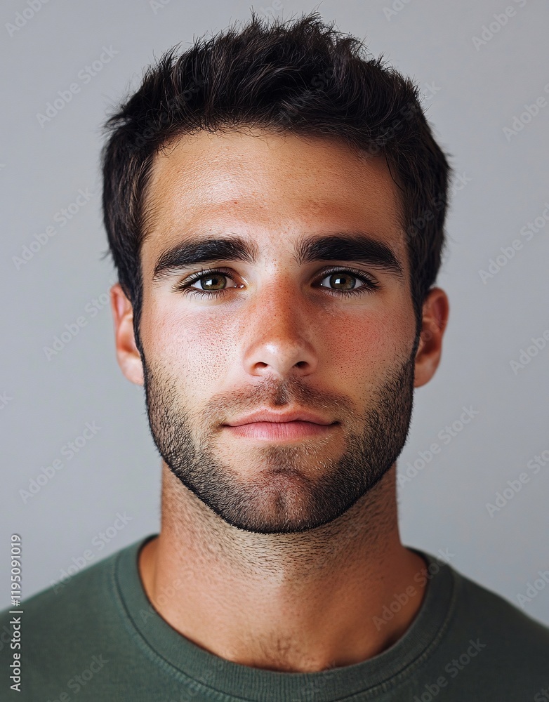 Fototapeta premium ID Photo for Passport : German young adult man 8