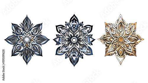 Luxury ornamental mandala design bundle pattern isolated on transparent  background  photo