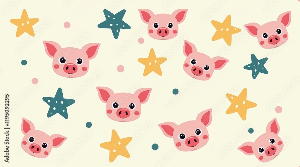 Playful pig pattern background whimsical design fun graphics colorful environment charming viewpoint Playful pig pattern background whimsical design fun graphics colorful environment charming viewpoint