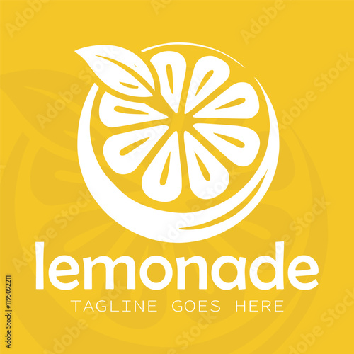 lemon-lime logo.  Abstract modern logo of lemon icons. 