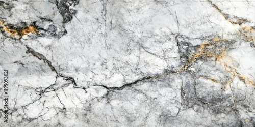 Aged marble stone texture in gray and white tones with golden veins, featuring intricate natural patterns ideal for interior design backgrounds photo