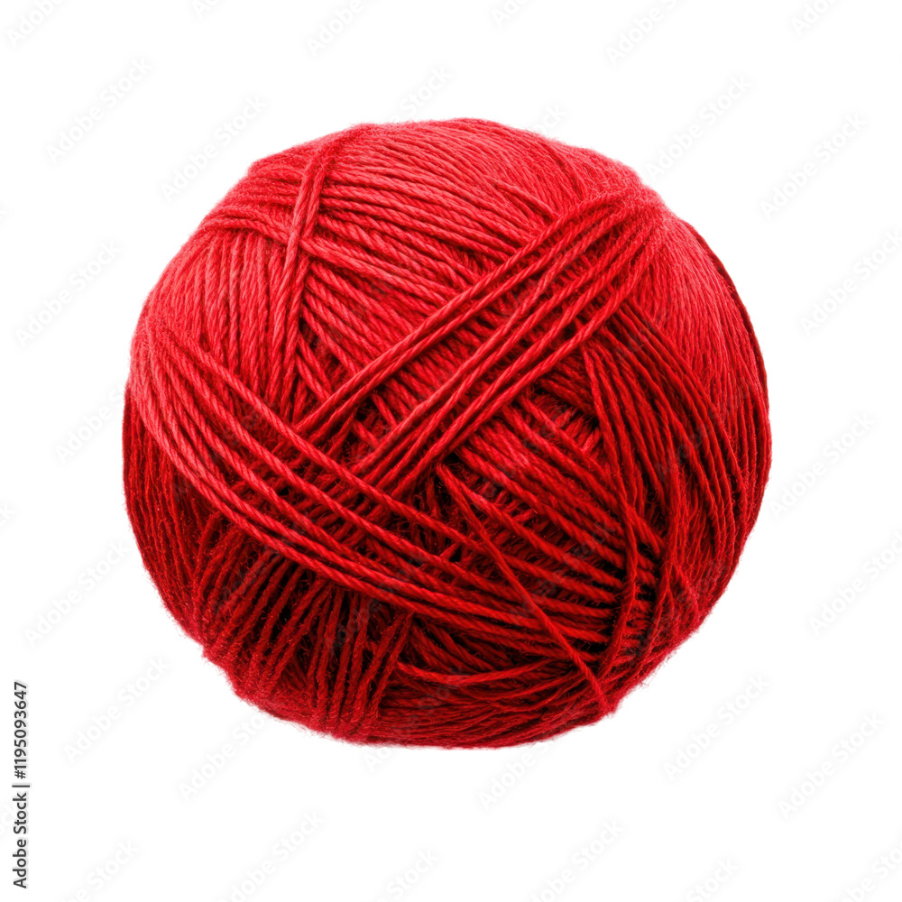 A Close-Up Shot of a Perfectly Wound Ball of Vibrant Red Yarn, Ready for Knitting or Crocheting Projects A Close-Up Shot of a Perfectly Wound Ball of Vibrant Red Yarn, Ready for Knitting or Crocheting Projects