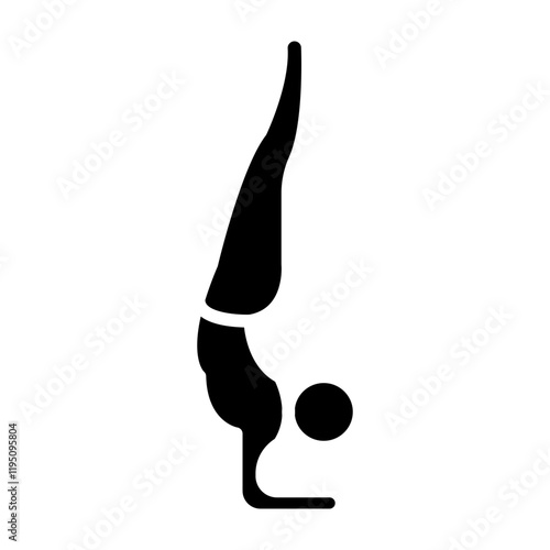 Forearm Stand (Pincha Mayurasana) Vector Glyph Icon Design