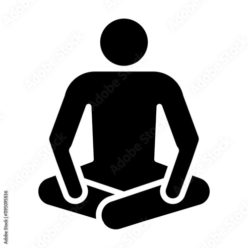 Bound Angle Pose (Baddha Konasana) Vector Glyph Icon Design