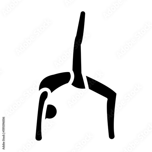 OneLegged Wheel Pose (Eka Pada Urdhva Dhanurasana) Vector Glyph Icon Design photo