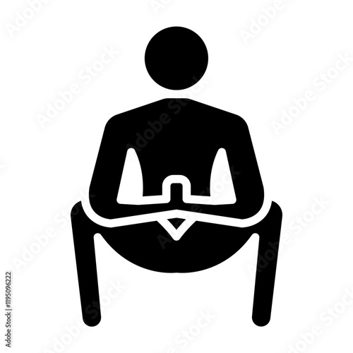 Yogic Squat (Malasana) Vector Glyph Icon Design