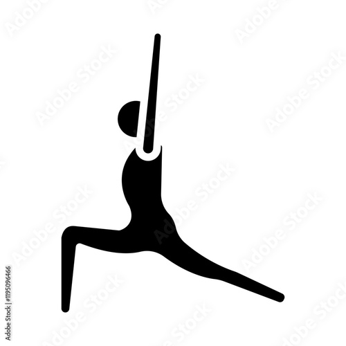 Low Lunge (Anjaneyasana) Vector Glyph Icon Design