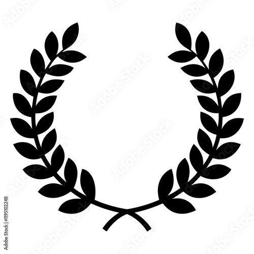 Vector laurel wreath icon design isolated on white background.