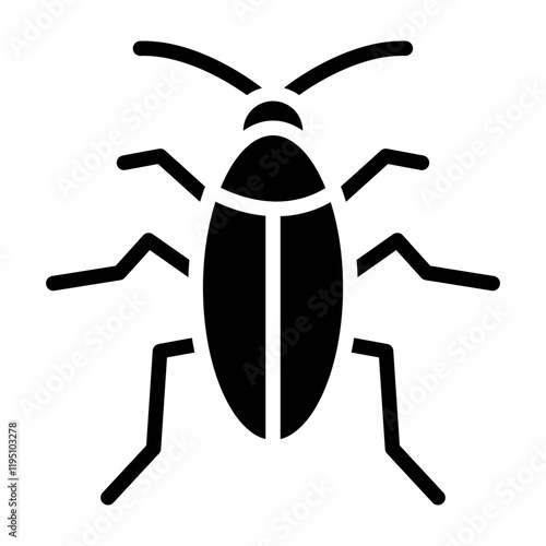 Cockroach Vector Glyph Icon Design