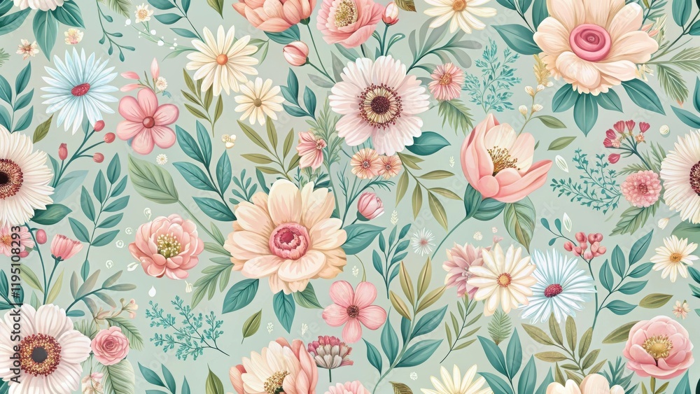Floral seamless pattern with blooming flowers in soft pastel colors , patterns, nature, patterns, nature Floral seamless pattern with blooming flowers in soft pastel colors , patterns, nature, patterns, nature