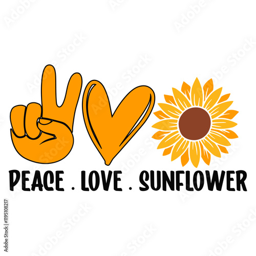 PEACE LOVE SUNFLOWER VECTOR