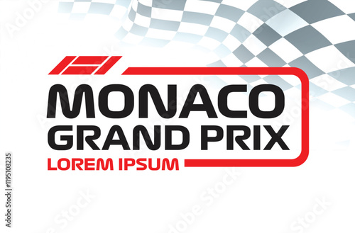 monaco flag race car event icon transport jet sport racing symbol concept design template vector isolated promotion power hybrid white background poster red black white banner flyer