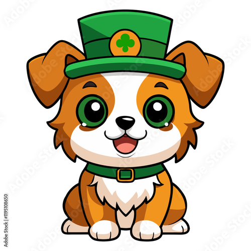   Dog In St Patrick's Day Illustration generative ai