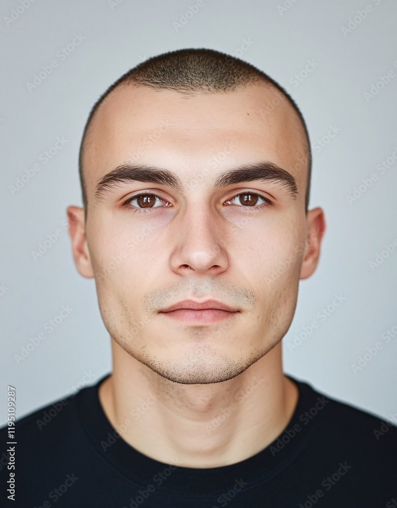 Fototapeta premium ID Photo for Passport : Russian adult man 2