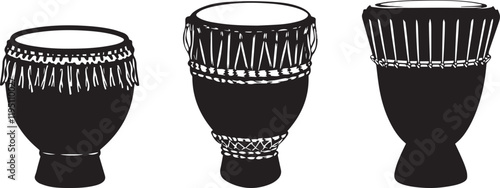 Silhouette of a traditional Chinese drum vector silhouette