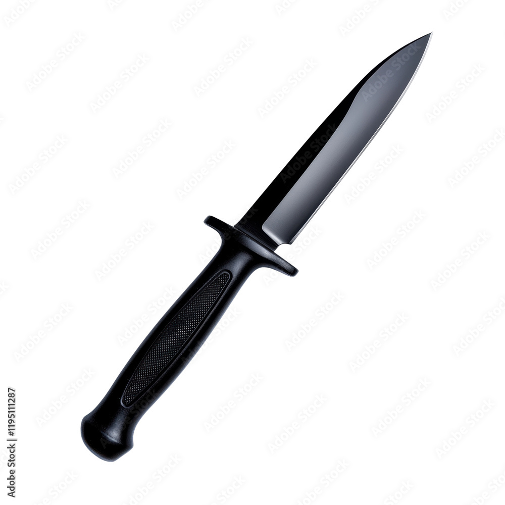 Sleek black tactical knife on a dark background Sleek black tactical knife on a dark background